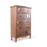 Chiffonnier 5 tiroirs bois 74x37x114. 5cm - marron - d�coration dautrefois