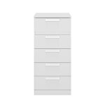 Chiffonnier 5 tiroirs - gami - cyrus - bois - blanc - design contemporain