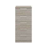 Chiffonnier 5 tiroirs - gami - cyrus - bois - gris - contemporain