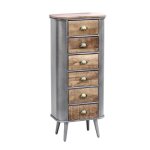 Chiffonnier 6 tiroirs 52x35x122 cm en palissandre et acier - suwa