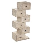 Chiffonnier 6 tiroirs en bois de manguier coloris sable - longueur 50 x profondeur 30 x hauteur 122 cm ...