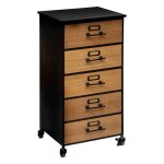 Chiffonnier baris noir 5 tiroirs - atmosphera cr�ateur dint�rieur