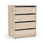Chiffonnier - box & beyond - 4 tiroirs - bois massif - 60 x 40 x 76 cm - naturel