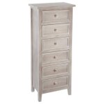 Chiffonnier charme bois blanchi 6 tiroirs - atmosphera createur dinterieur
