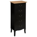 Chiffonnier chrysa noir 5 tiroirs - atmosphera createur dinterieur