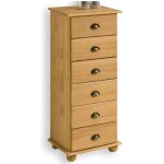 Chiffonnier colmar commode apothicaire avec 6 tiroirs de rangement en pin massif finition cire