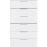 Chiffonnier commode blanc laqu 6 tiroirs - pure
