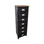 Chiffonnier industriel 7 volets en bois et m�tal noir