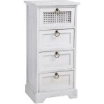 Chiffonnier irma petite commode avec 4 tiroirs en bois de paulownia blanc style shabby chic vintage bohme ...