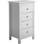 Chiffonnier nuit - vs venta - stock - berna - bois massif - 4 tiroirs - blanc