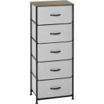 Homcom - commode - tissu non tiss - 45x30x116cm - gris