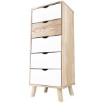 Chiffonnier scandinave abc meubles - 5 tiroirs - bois massif - blanc
