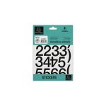 Chiffres adhsifs - stickers - noires - 40mm hauteur - 2 planches - 0 - 9 + caractres spciaux