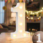 Chiffres lumineux pour anniversaire d�coration de table murale � piles blanc chaud et froid pour remise ...