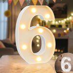 Chiffres lumineux pour anniversaire d�coration de table murale � piles blanc chaud et froid pour remise ...