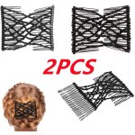Barrette  cheveux - magic hair - 2pcs - lastique - noir - design pratique