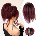 Chignon postiche cheveux avec pincebouclé chouchous synthétique lisse court extension queue de cheval ... Chignon postiche cheveux avec pincebouclé chouchous synthétique lisse court extension queue de cheval ...