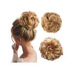 Chignon postiche ondul� blond dor� jjstar - queue de cheval synth�tique avec �lastique 55 g