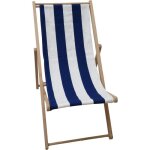 Chilienne agraf�e - jardin prive - rayures - bleu / blanc