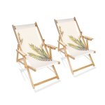 Chilienne de jardin en bois deucalyptus motif feuille - city garden - lot de 2 - pliante - rglable - ...