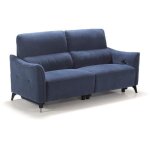 Chitra canapé tissu bergamo 3 places 2 relaxs electriques bleu Chitra canapé tissu bergamo 3 places 2 relaxs electriques bleu
