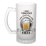 Chope de bi�re - vincent - verre humoristique - 470 ml - cadeau f�te des m�res - anniversaire