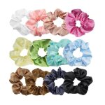 Chouchou cheveux - lot de 12 - soie - pour cheveux droits et boucl�s - bracelet �l�gant