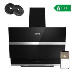 Ciarra hotte aspirante 60cm app contr�le 650 m3 / h classe a + + + 4 vitesses booster 58db touche tactile ...