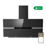 Ciarra hotte aspirante 90cm a + + + 650m3 / h booster 4 vitesses touche tactile hotte cuisine noir