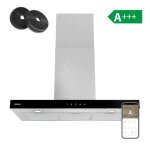 Ciarra hotte aspirante 90cm wi - fi connect et tactile 650 m3 / h 4 vitesses booster classe a + + + ...