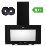 Ciarra hotte aspirante inclinée 60cm a + + 2pcs filtre à charbon 3 vitesses recyclage ou evacuation noir ... Ciarra hotte aspirante inclinée 60cm a + + 2pcs filtre à charbon 3 vitesses recyclage ou evacuation noir ...