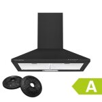 Ciarra hotte d�corative 60cm a + + 370m� / h 2pcs filtre � charbon recyclage ou evacuation extracteur ...