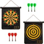 Cible flchette aimantes 15 inches avec 6 flchettes  pointe souple aimantes jeu de flchettes double ...