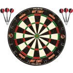 Cible de fl�chettes ronde en sisal - 2 jeux de fl�chettes � pointes acier inclus