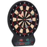 Cible jeu de flchettes lectronique - homcom - 27 jeux - affichage led - noir