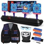Cible nerf cible pour nerf avec gilet tactique 4 cibles auto - reset nerf target electric avec lumires ...