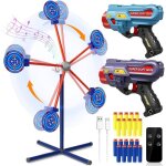 Cible de tir rotative jeux pour enfants comprend 2 pistolets jouets 20 mousse fl�chettes jouets de jardin ...