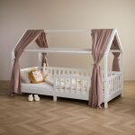 Lot de 2 rideaux de lit nena en mousseline 100% coton 125 x 310 cm pour lits cabanes enfants tissu lger ...