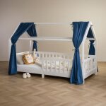 Lot de 2 rideaux de lit nena en mousseline 100% coton 125 x 310 cm pour lits cabanes enfants tissu lger ...
