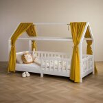 Lot de 2 rideaux de lit nena en mousseline 100% coton 125 x 310 cm pour lits cabanes enfants tissu lger ...