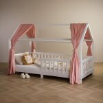 Lot de 2 rideaux de lit nena en mousseline 100% coton 125 x 310 cm pour lits cabanes enfants tissu lger ...
