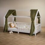 Lot de 2 rideaux de lit nena en mousseline 100% coton 125 x 310 cm pour lits cabanes enfants tissu lger ...