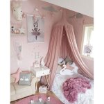 Ciel de lit baldaquin pour enfants - rose - taille unique - matriaux en coton - 24 mtres de haut