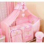 Ciel lit bb 120x60 ou 140x70 cm ? moustiquaire grande taille c?urs rose pour fille