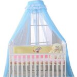 Ciel de lit bb avec support - marque - modle - bleu - voile de maille - protection contre les moustiques ...