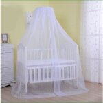 Ciel de lit bébé avec support - voile grande taille moustiquaire décorative - blanc Ciel de lit bébé avec support - voile grande taille moustiquaire décorative - blanc