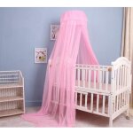 Ciel de lit bb avec support - voile grande taille moustiquaire dcorative - rose
