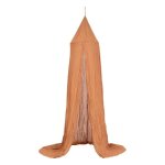 Ciel de lit lili en gaze de coton h 250cm marron - atmosphera cr�ateur dint�rieur