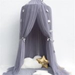 Ciel de lit enfants gris moustiquaire lit  baldaquin tulle fil literie tente filet dme rond rideau ...