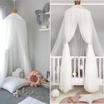 Ciel de lit moustiquaire pour bb flayor - blanc - 240cm - 80 led guirlandes toiles